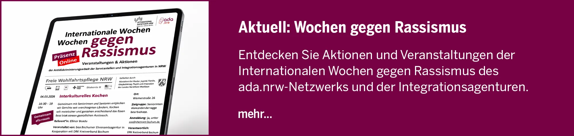 Banner zu Internationale Wochen gegen Rassismus 2026